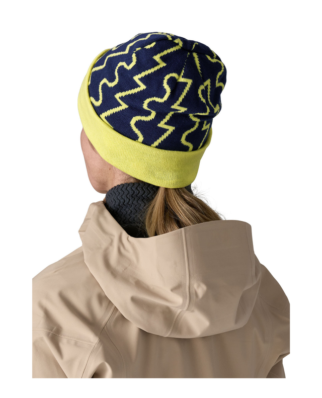 Patagonia PowSlayer Beanie - Fresh Tracks: Clement Blue  Alpingaraget