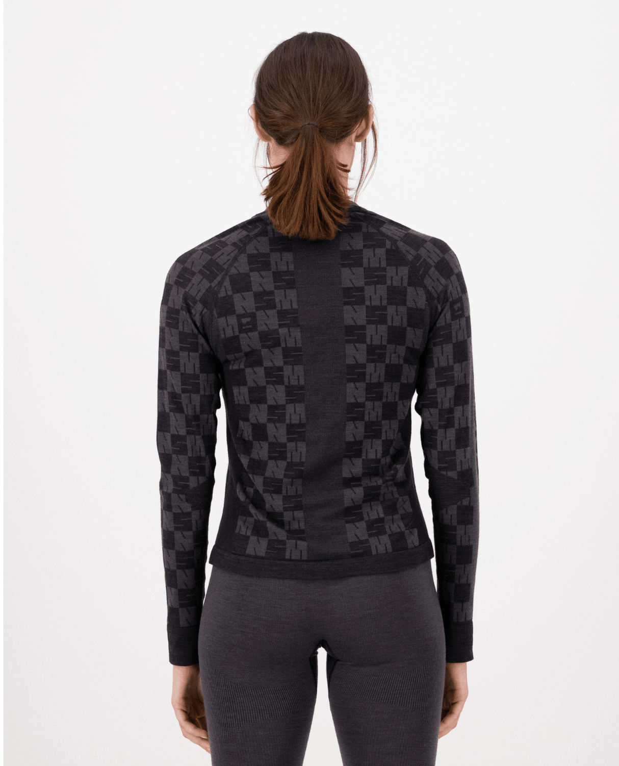 Mons Royale Womens Ascender Merino Seamless Long Sleeve - Forged Iron / Black - Underställ - Alpingaraget