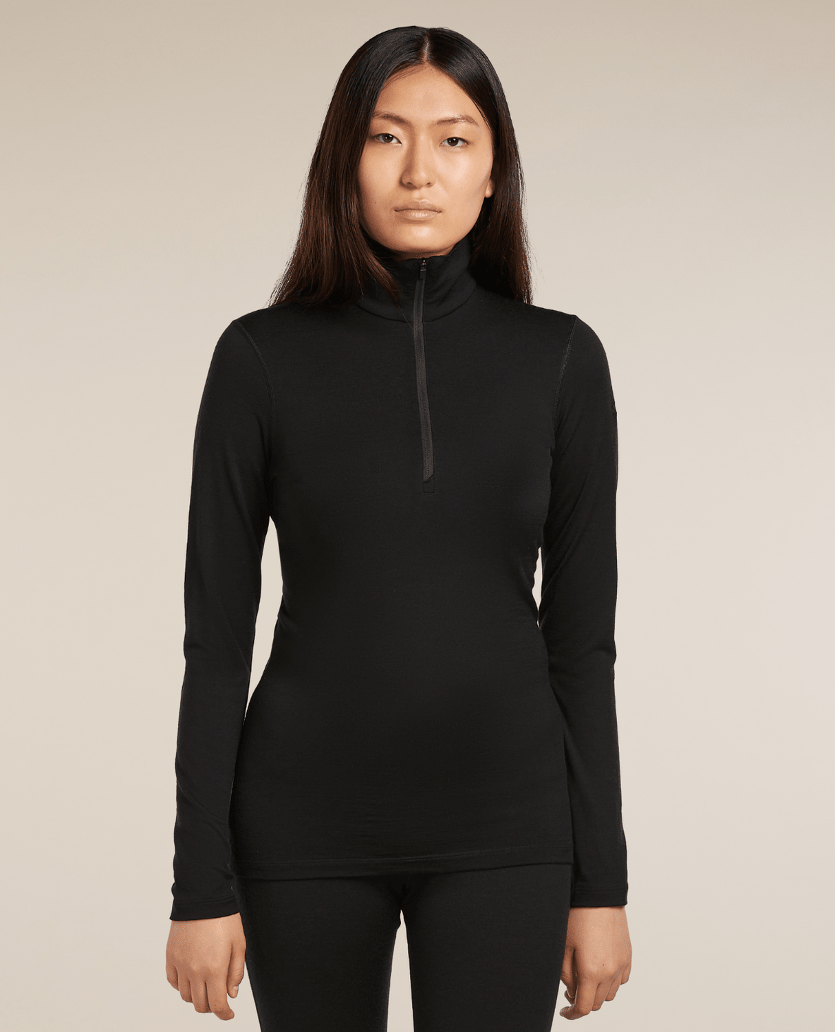 Icebreaker Women 200 Oasis Long Sleeve Half Zip - Black - Underställ - Alpingaraget