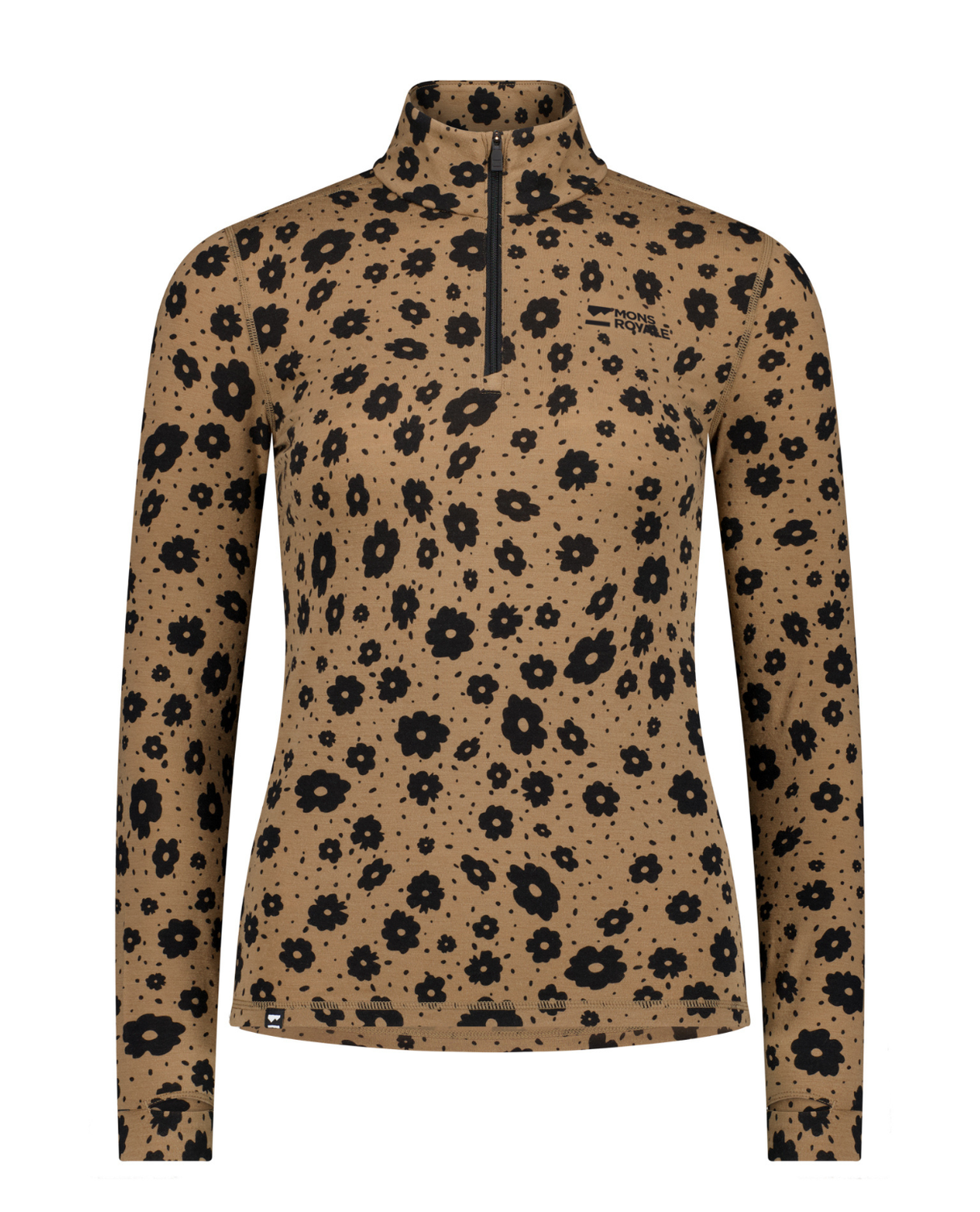 Mons Royale Cascade 1/4 Zip underställ dam - Aoraki Lily Toffee - Alpingaraget