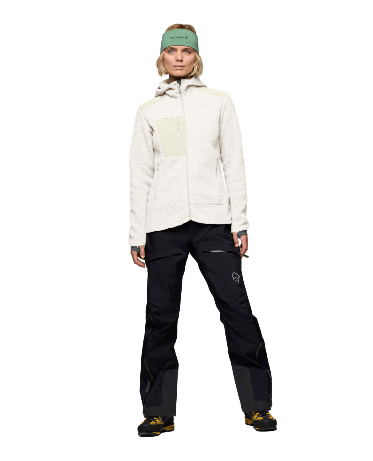 Norröna Women trollveggen warm3 Zip Hood - Whisper White - Mellanlager - Alpingaraget