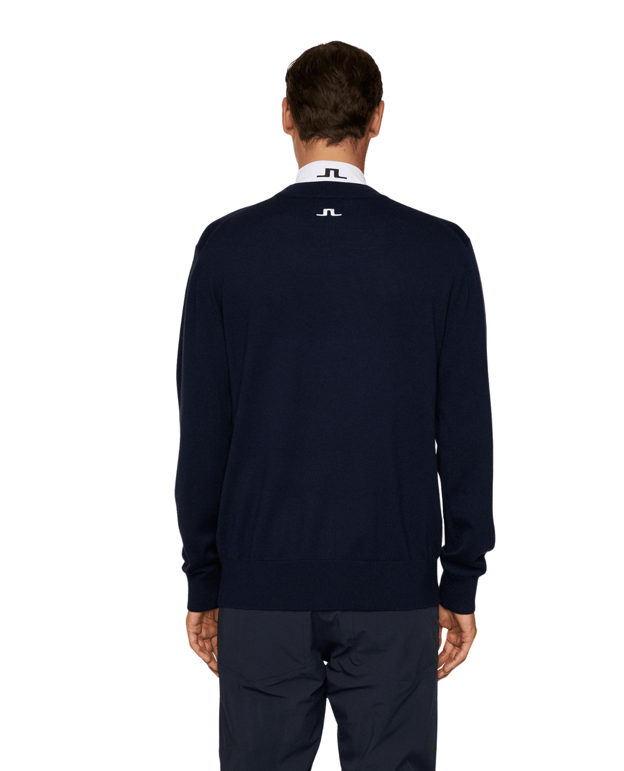 J.Lindeberg Men William Knitted Sweater - JL Navy - Överdelar - Alpingaraget