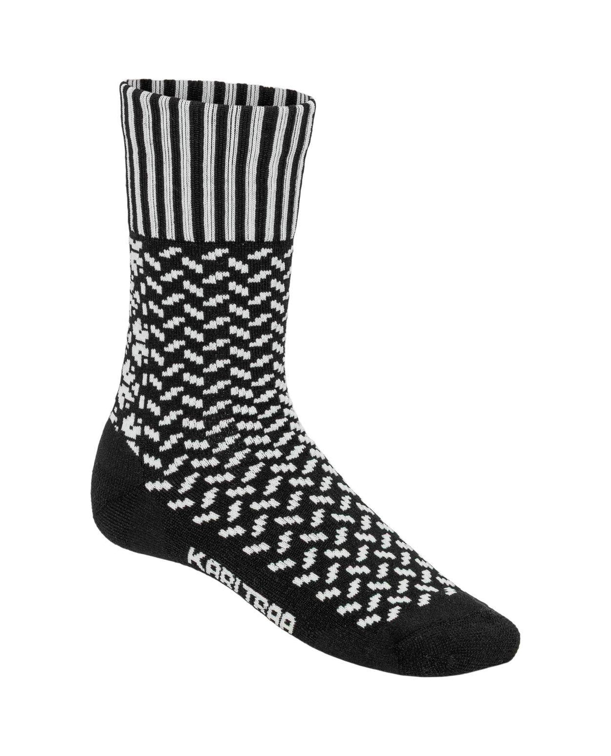 Kari Traa Smekker Sock - Svart ullstrumpa i merinoull med mönster för dam