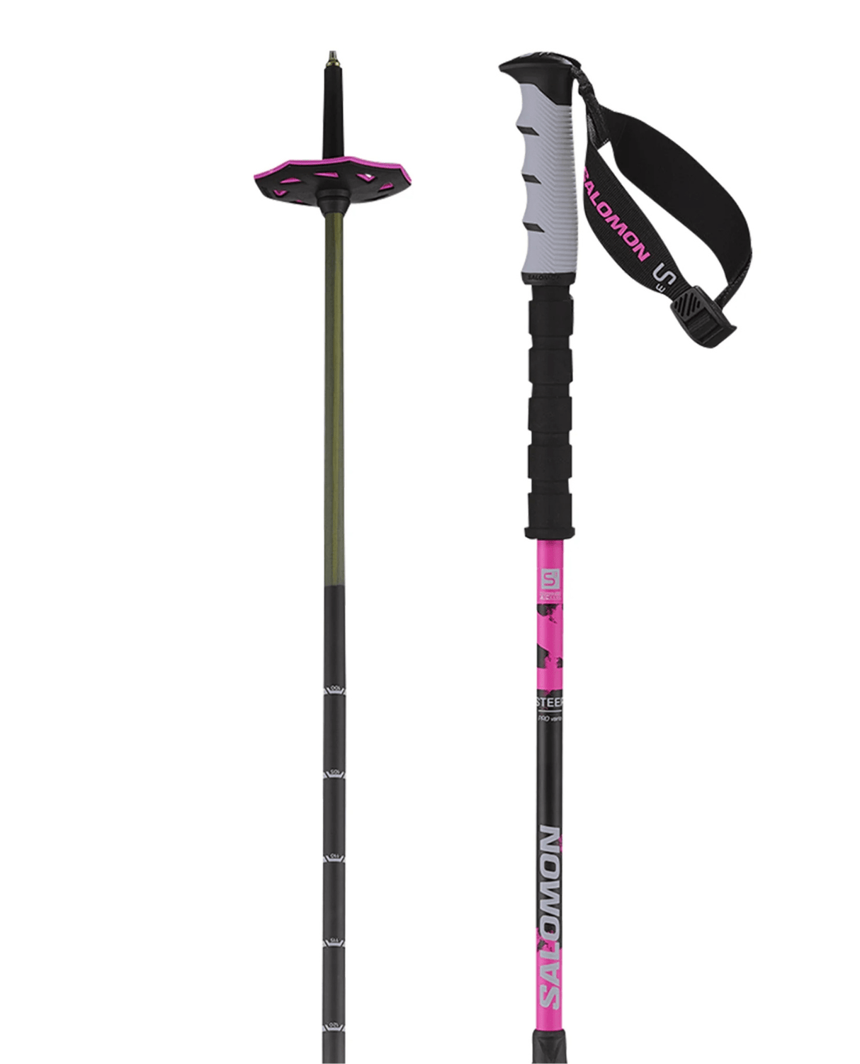 Salomon Steep Pro Vario S3 - Black/Rhodamine - Teleskopstavar - Alpingaraget