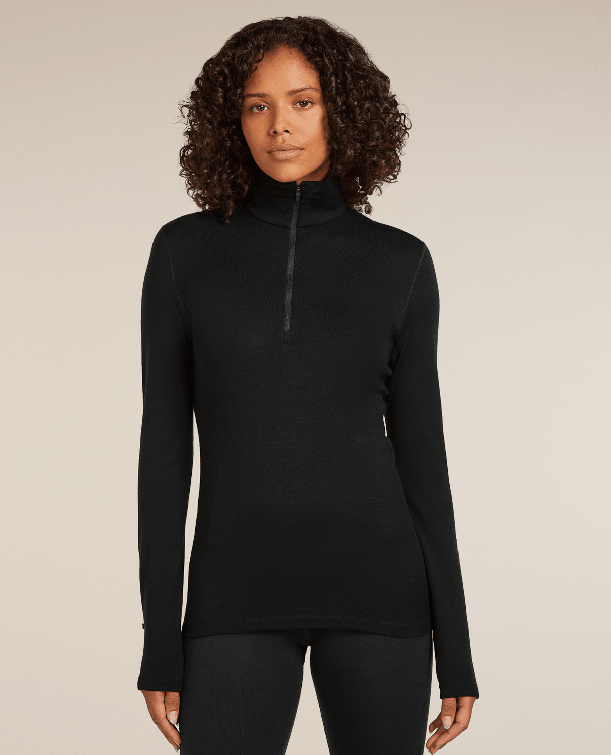 Icebreaker Women 260 Tech Long Sleeve Half Zip - Black - Underställ - Alpingaraget