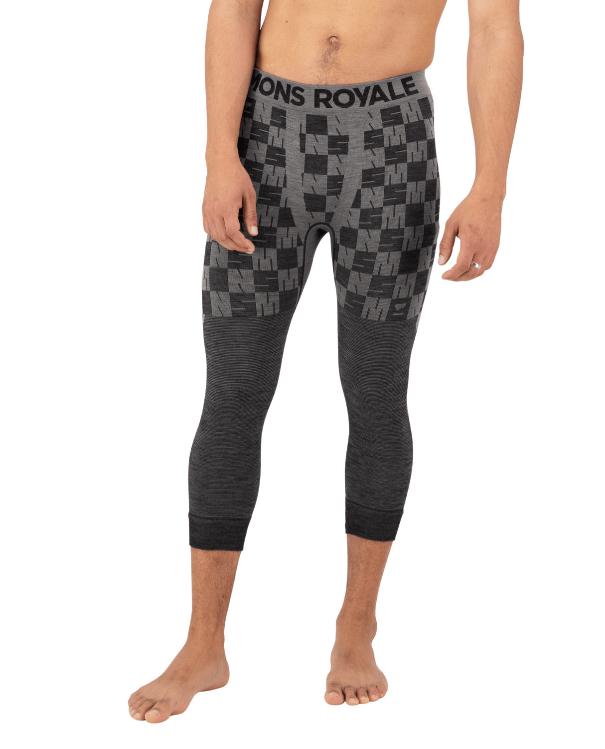 Mons Royale Mens Ascender Merino Seamless Legging - Dried Sage / Black - Underställ - Alpingaraget