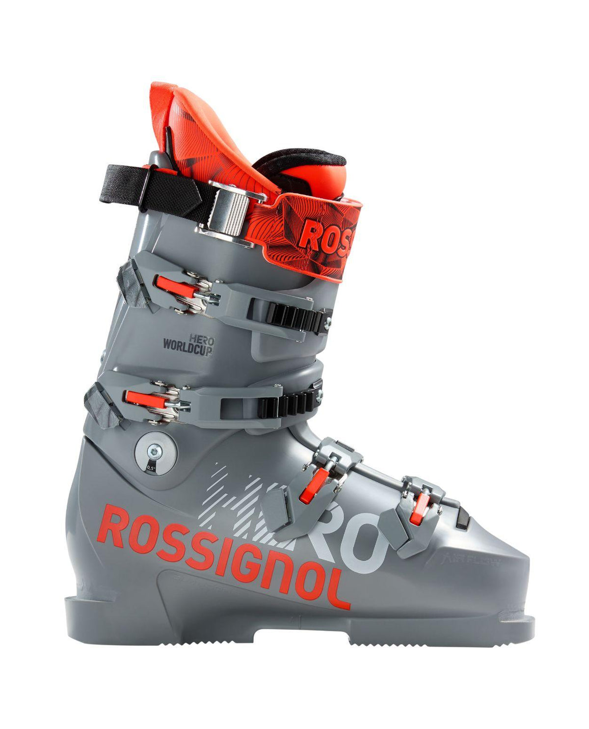 Rossignol HERO World Cup ZJ+ racepjäxa i färgen power grey med orangea detaljer