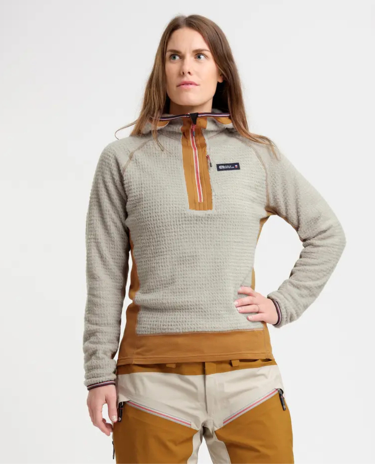 Elevenate Womens Vertical Hood - Ginger Beige - Alpingaraget