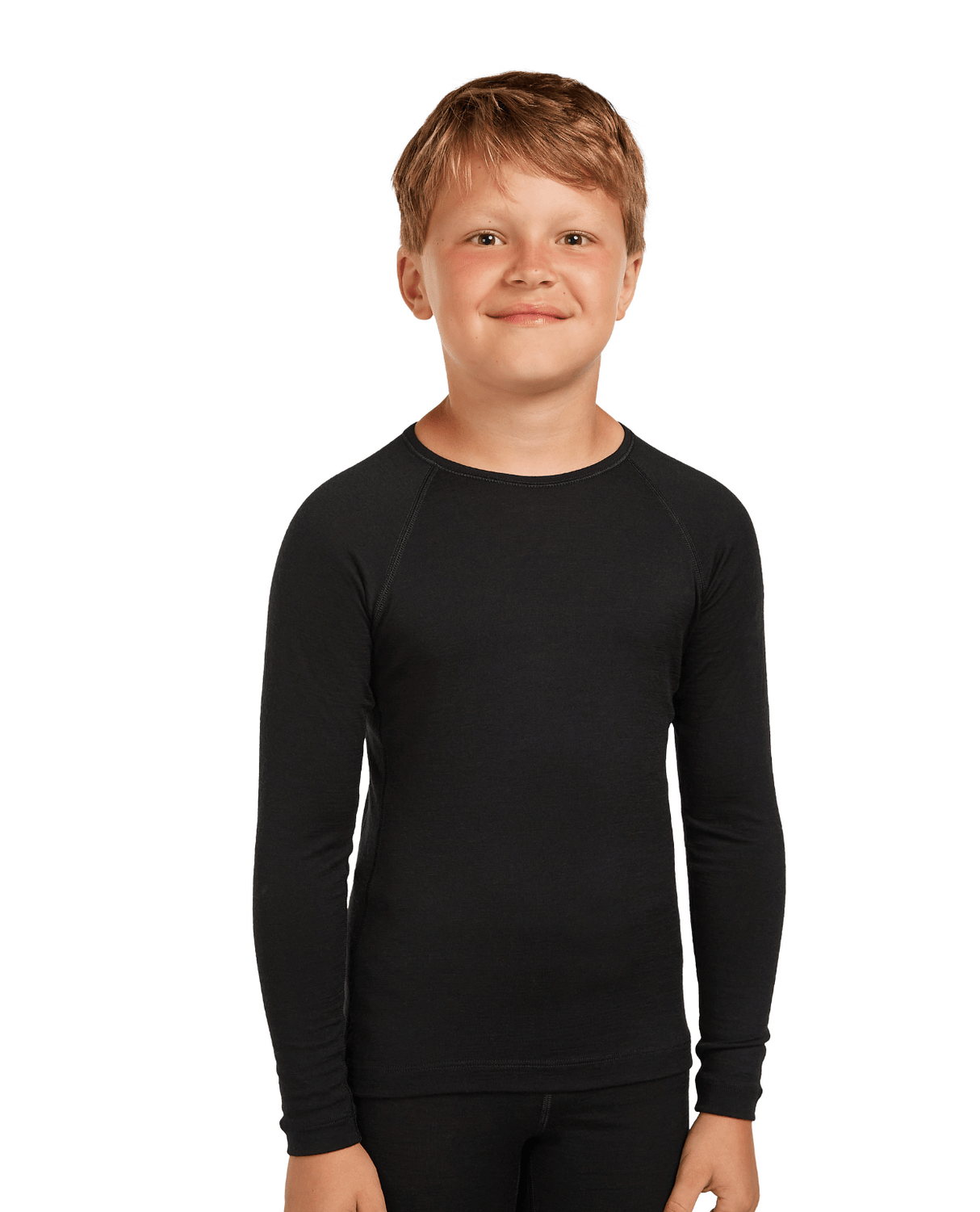 Icebreaker Kids’ Merino 200 Oasis Long Sleeve Crewe - Black - Underställ - Alpingaraget