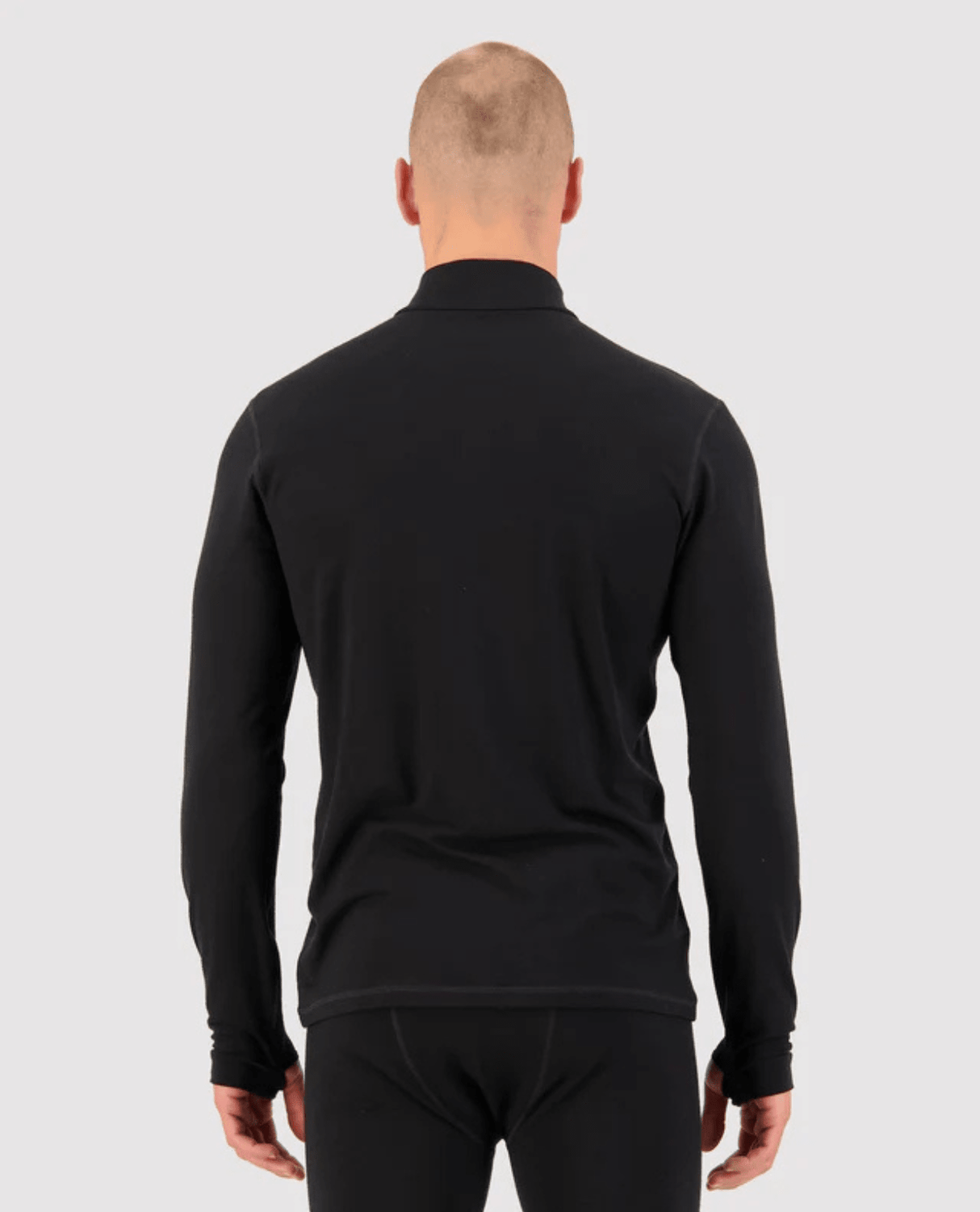 Mons Royale Mens Cascade Flex 1/4 Zip - Black - Underställ - Alpingaraget