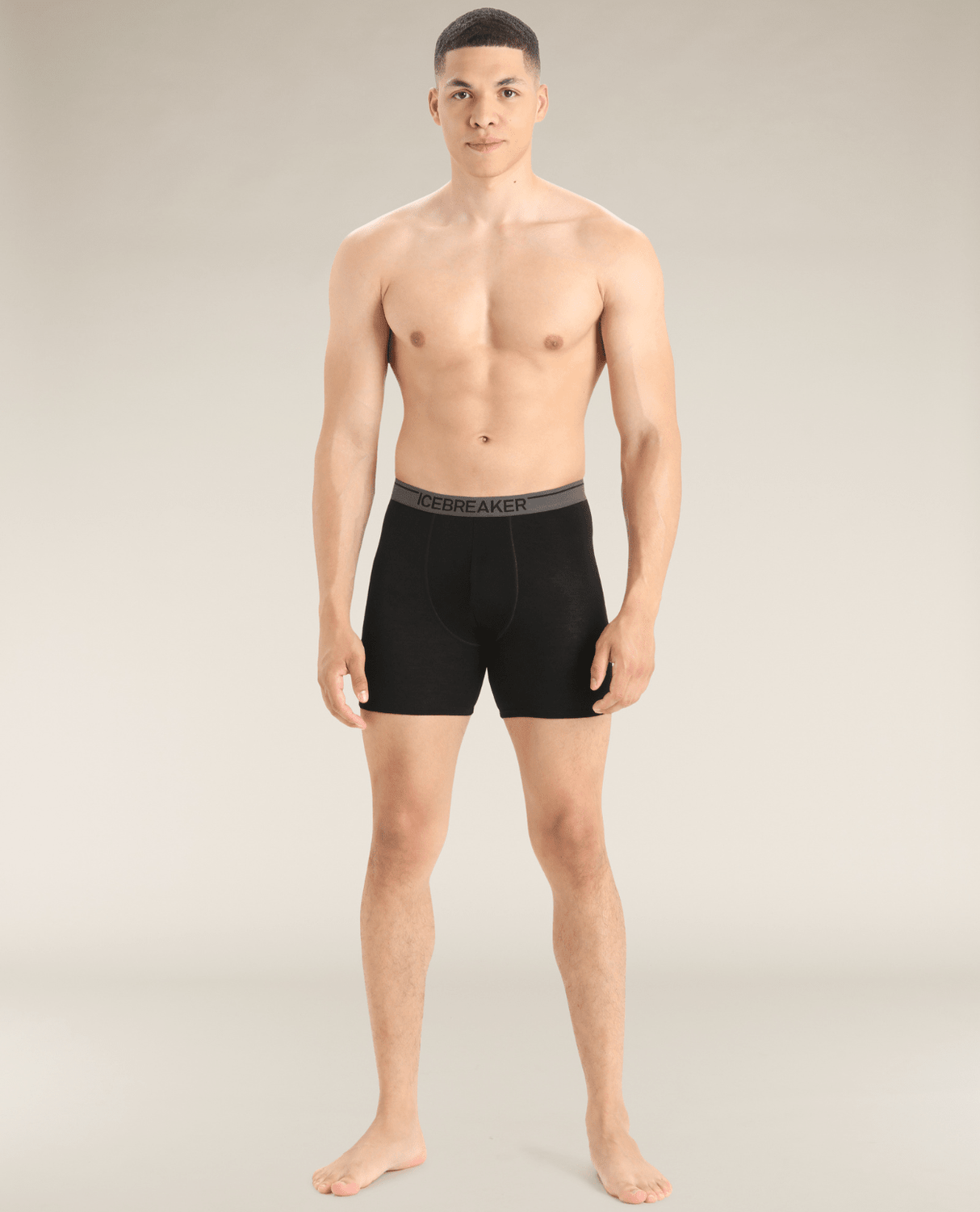 Icebreaker Men Merino 150 Anatomica Long Boxers - Black - Underkläder - Alpingaraget