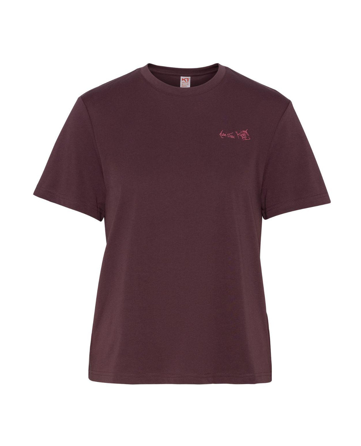 Kari Traa KT Graphic Tee i färgen Cocoa Powder, en brun t-shirt för dam med avslappnad passform och tryck.