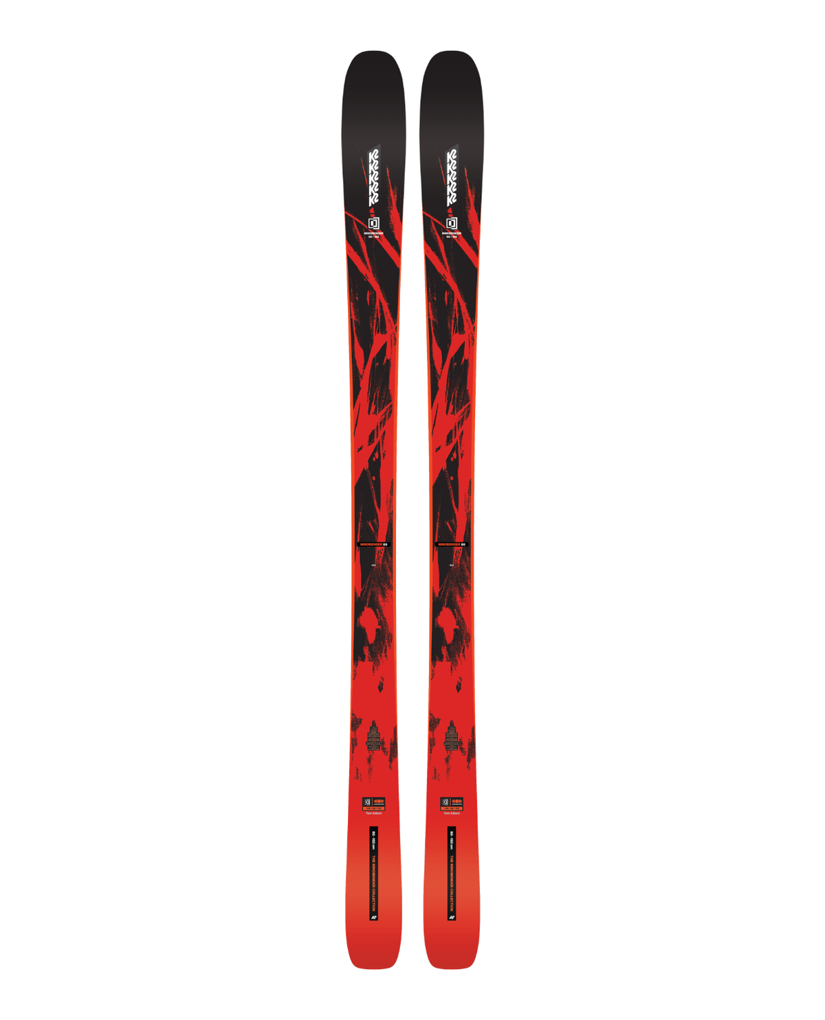 K2 Mindbender 88 är en all mountain-skida i svart och rött med modern konstruktion för pist och varierande snö.