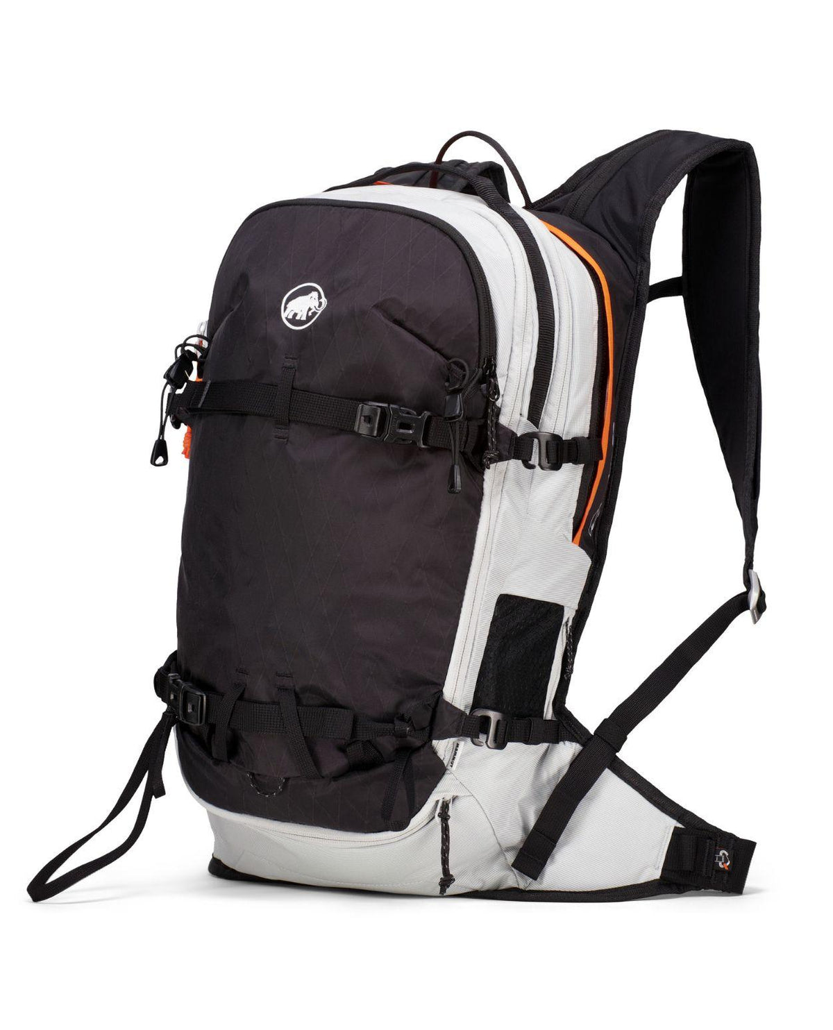 Mammut Haldigrat 22 E2 Airbag M i platina och svart med tät passform för topptur.