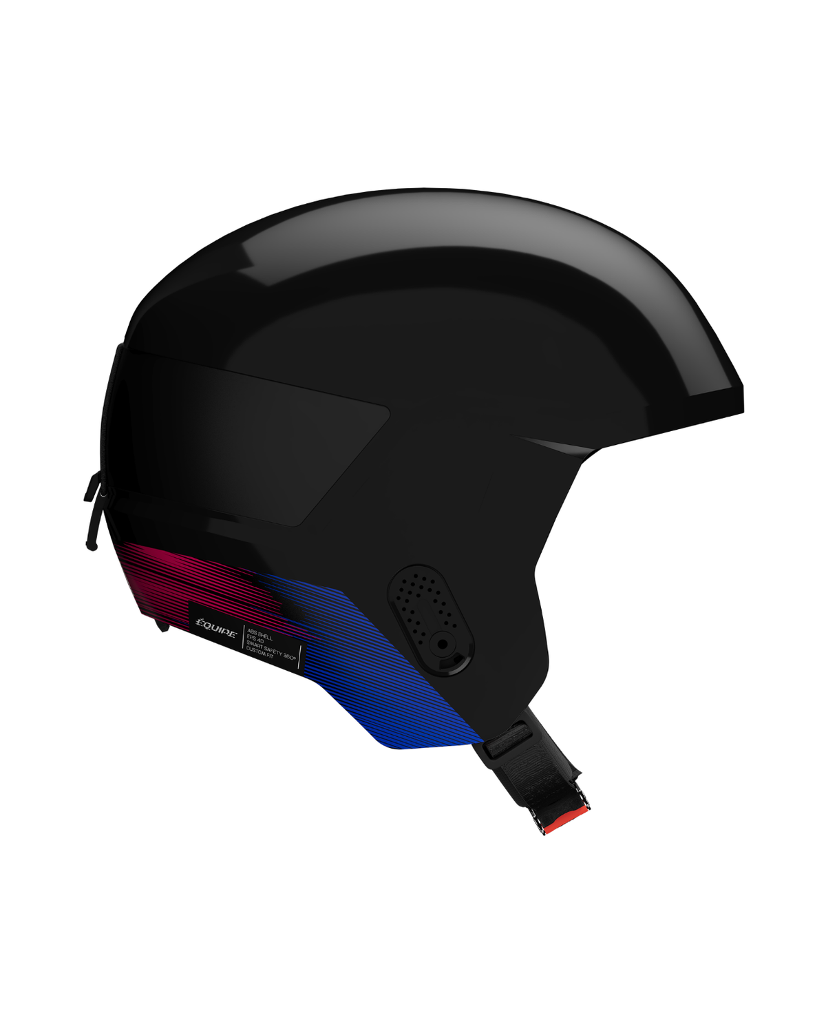Salomon Equipe Pro FIS MIPS - Svart skidhjälm med blå och röda designdetaljer