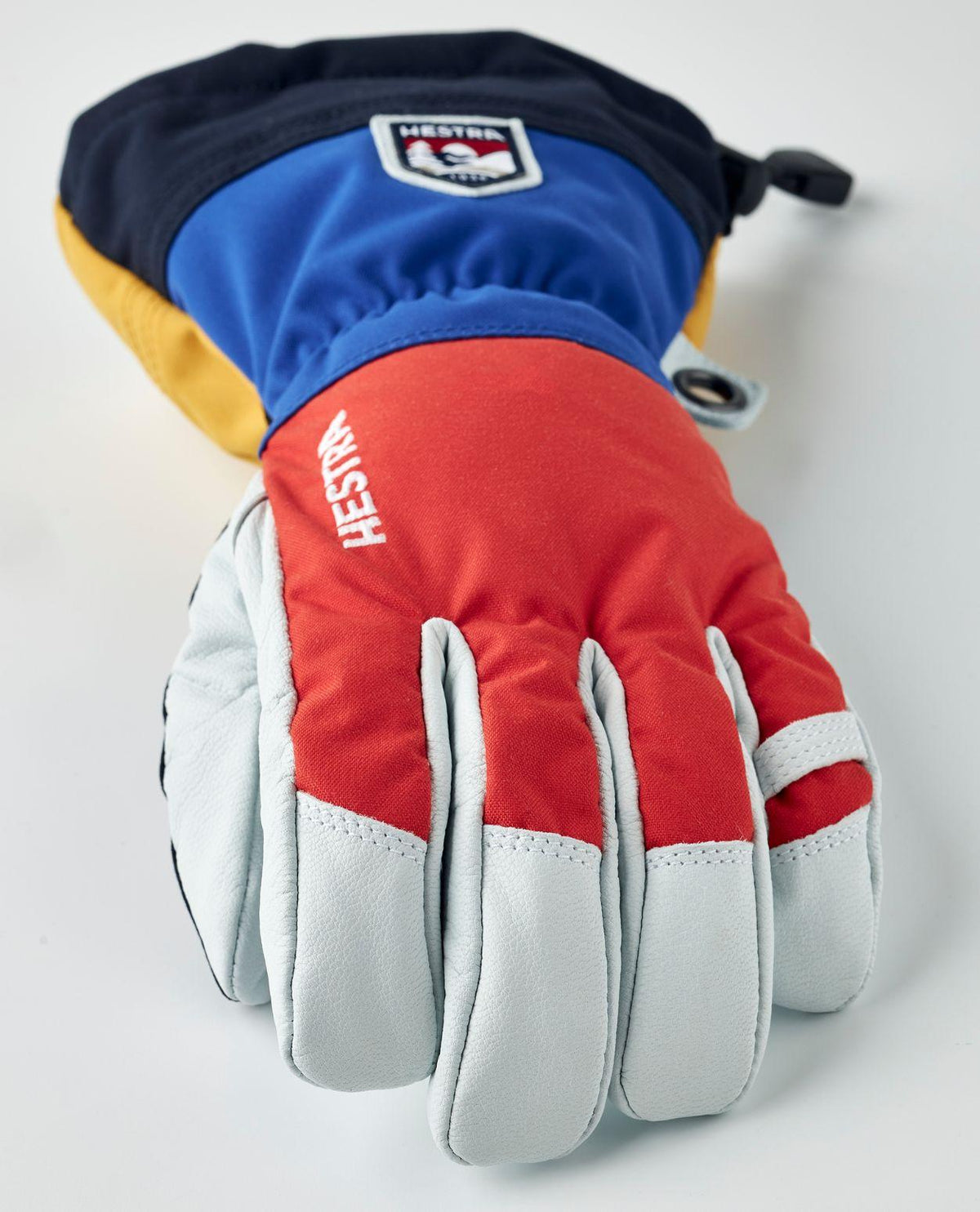 Hestra Army Leather Heli Ski 5 Finger - Light Red Multi skidhandske