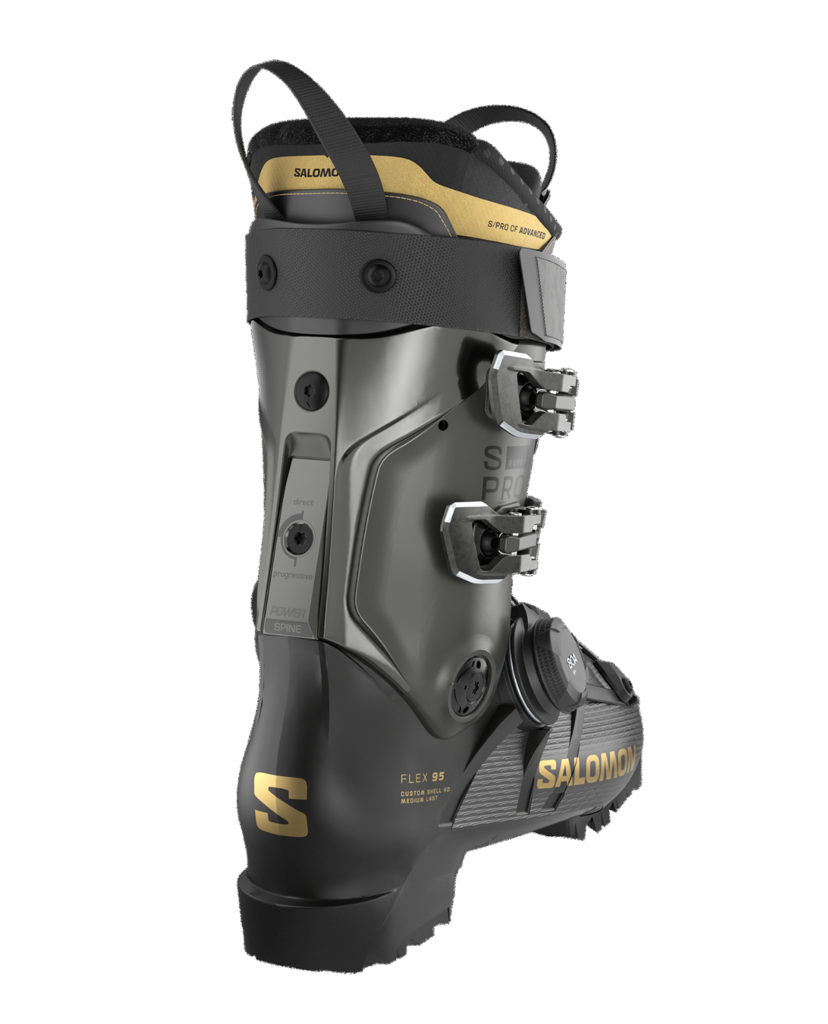 Salomon S/Pro Supra S BOA 95 Women damptväxlad alpinpjäxa i svart design.