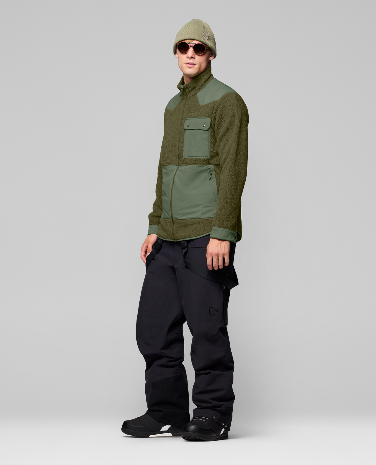 Norrøna Tamok warm3 Jacket Men - Olive Night/Deep Lichen Green – Grön skidjacka för herr