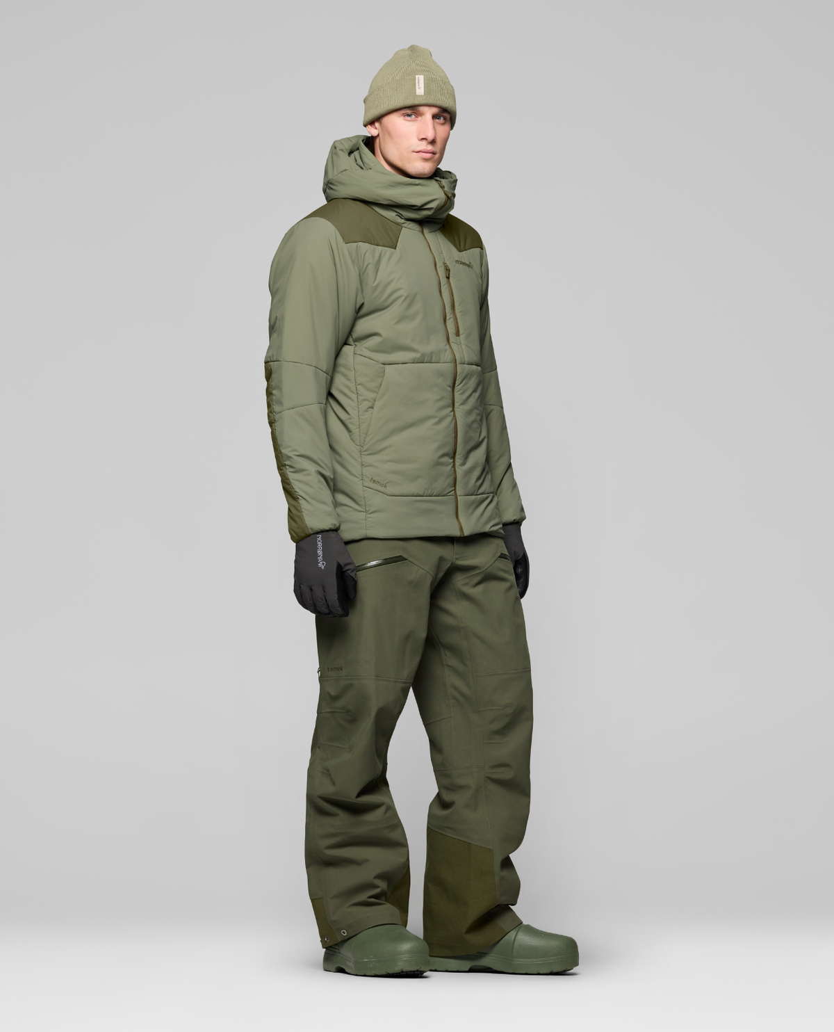 Norrøna Tamok thermo80 Zip Hood Men - Olive Night/Deep Lichen Green