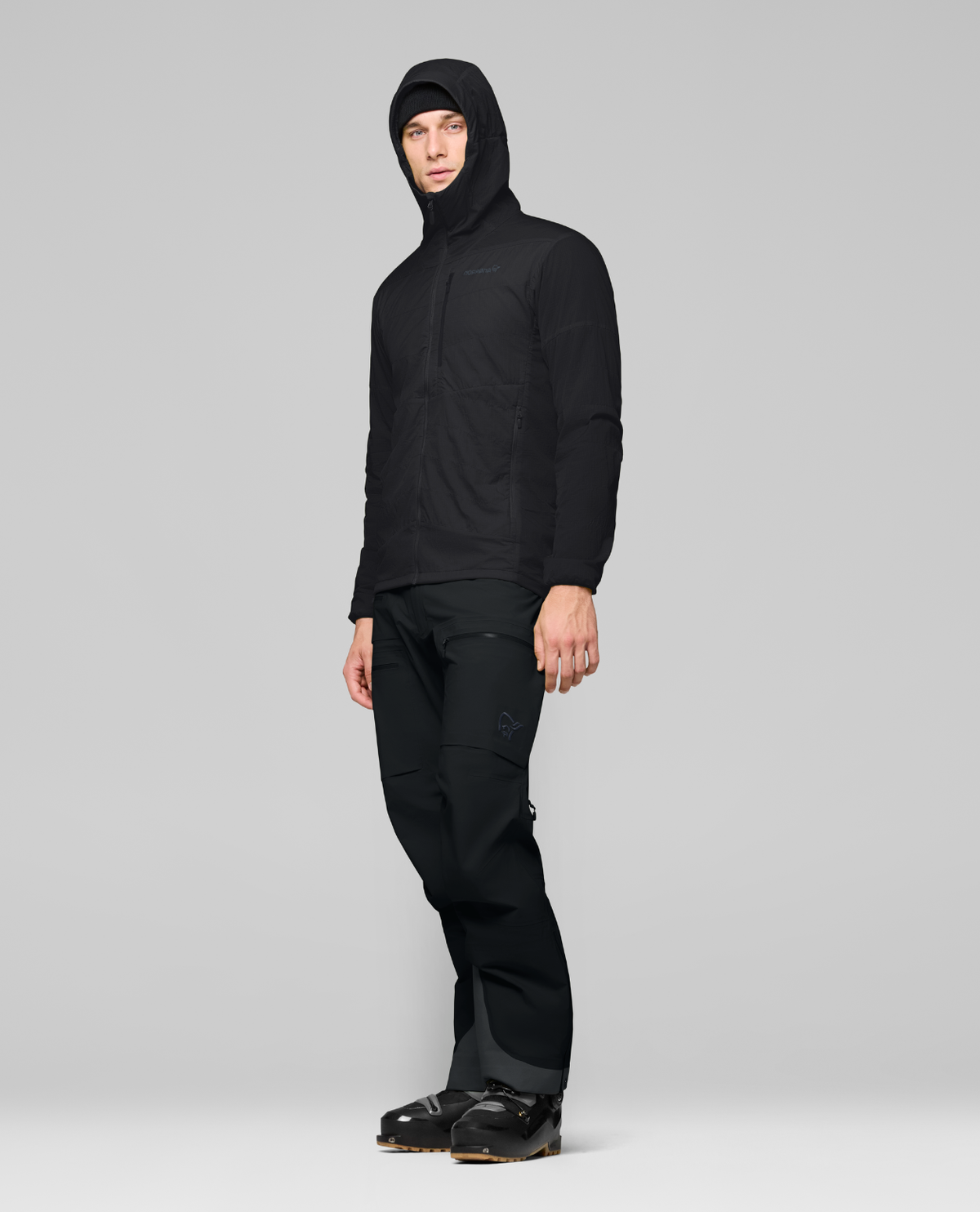 Norrøna Lyngen thermo100active Zip Hood Men - Caviar Black - Svart - Alpingaraget