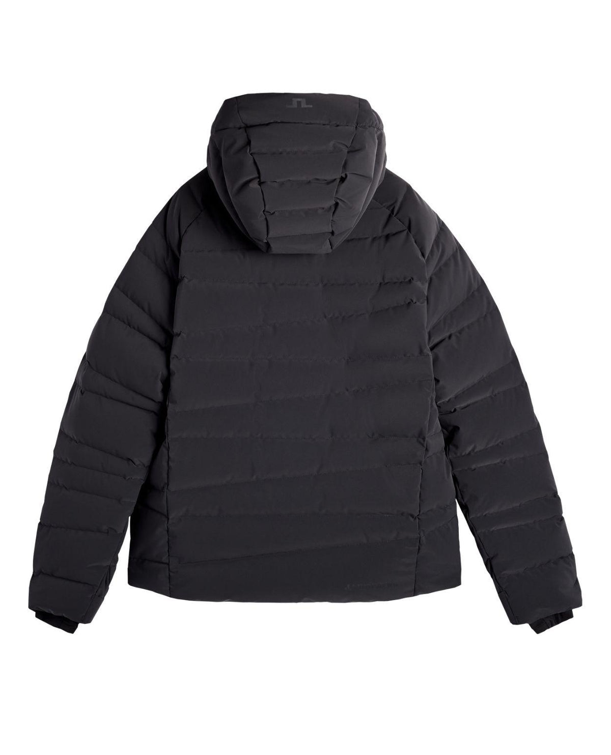 J.Lindeberg Thornton Down Jacket Men - Svart skidjacka visad bakifrån med huva.