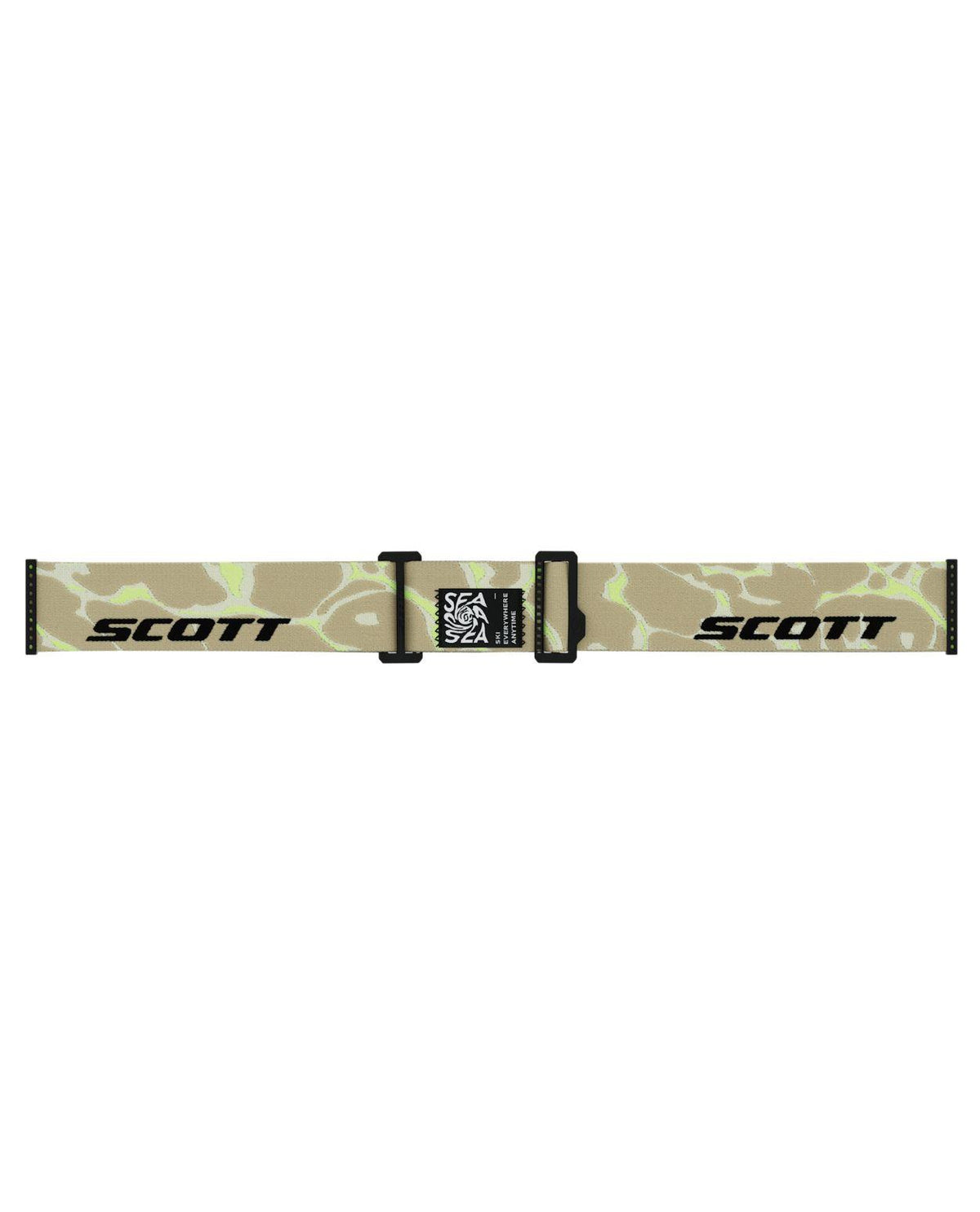 Scott Goggle Sphere OTG LS skidglasögon med beige rem och mönster i Mojave Beige.