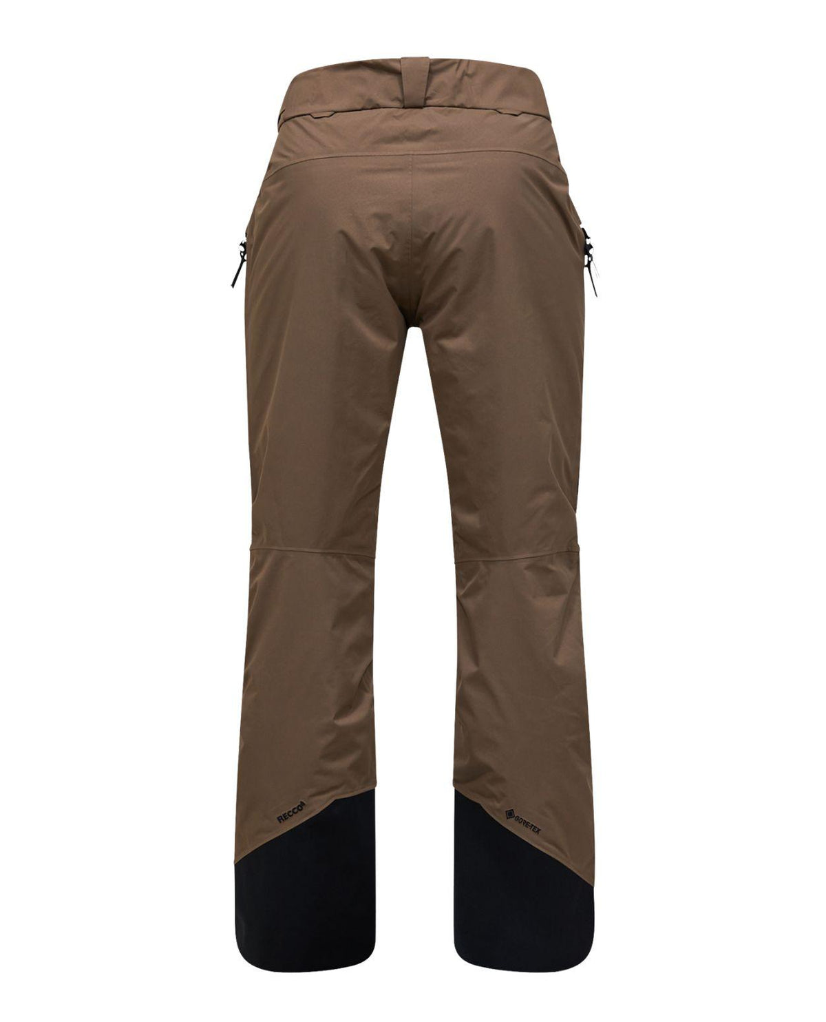 Peak Performance Alpine Gore-Tex Insulated skidbyxor dam i färgen Terrain Tan sett bakifrån.