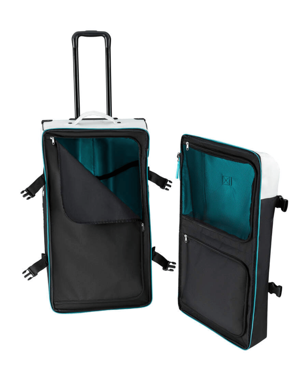Head Rebels Travelbag i svart och vitt med delad design och rymliga fack för skidresan.