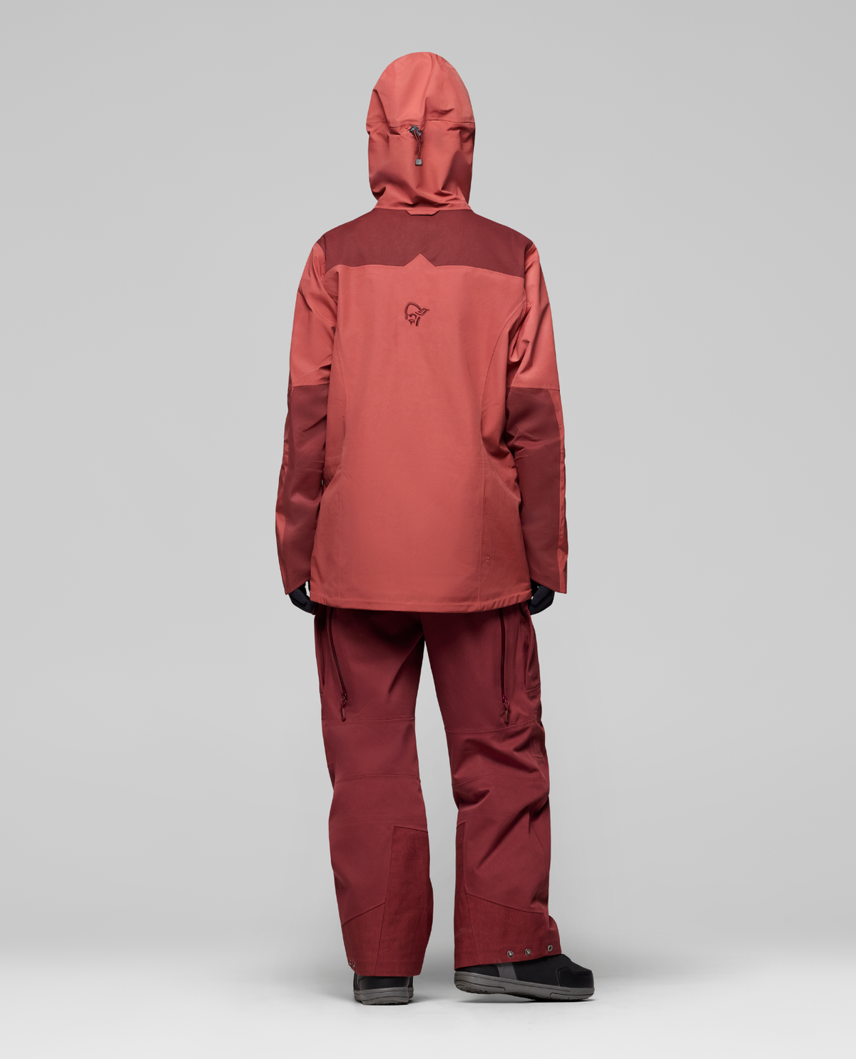 Norrøna Tamok dri3 Jacket Women - Cowhide/Port vinröd skidjacka bakifrån