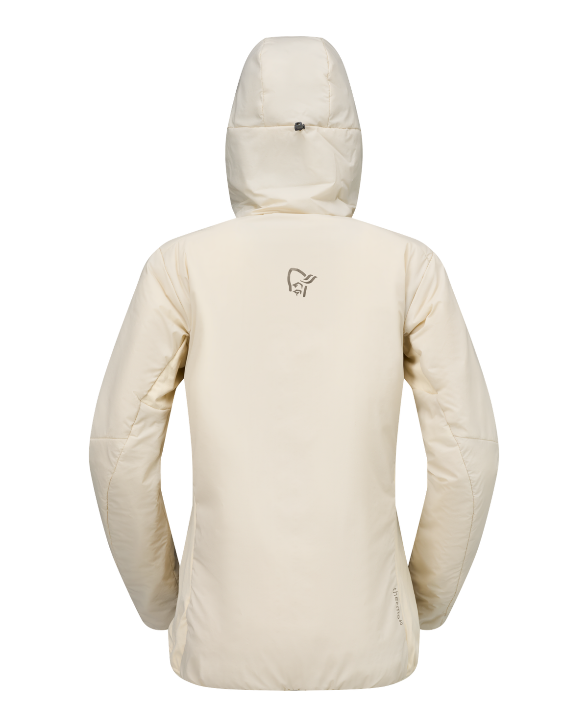 Norrøna Femund thermo60 Zip Hood Women i färg Oatmeal bakifrån - Mellanlager för dam