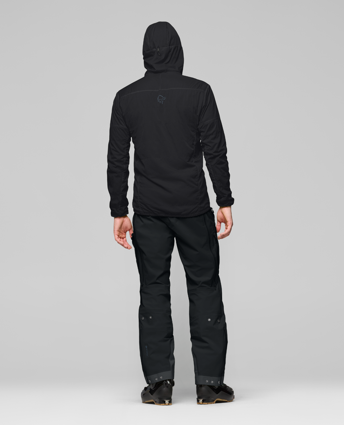 Norrøna Lyngen thermo100active Zip Hood Men - Caviar Black bakifrån