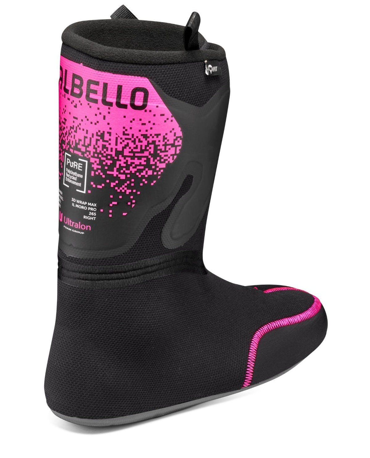 Dalbello Il Moro PRO 3DWrap innersko för alpinpjäxor i svart och rosa med textdetaljer.