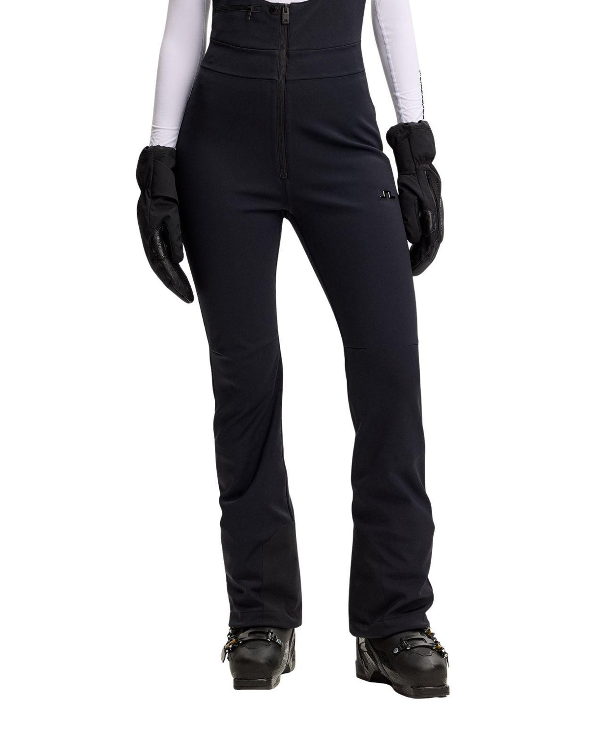 J.Lindeberg Aviana Softshell Bib Pant Women - Svart skidbyxa för dam med tätt sittande passform.
