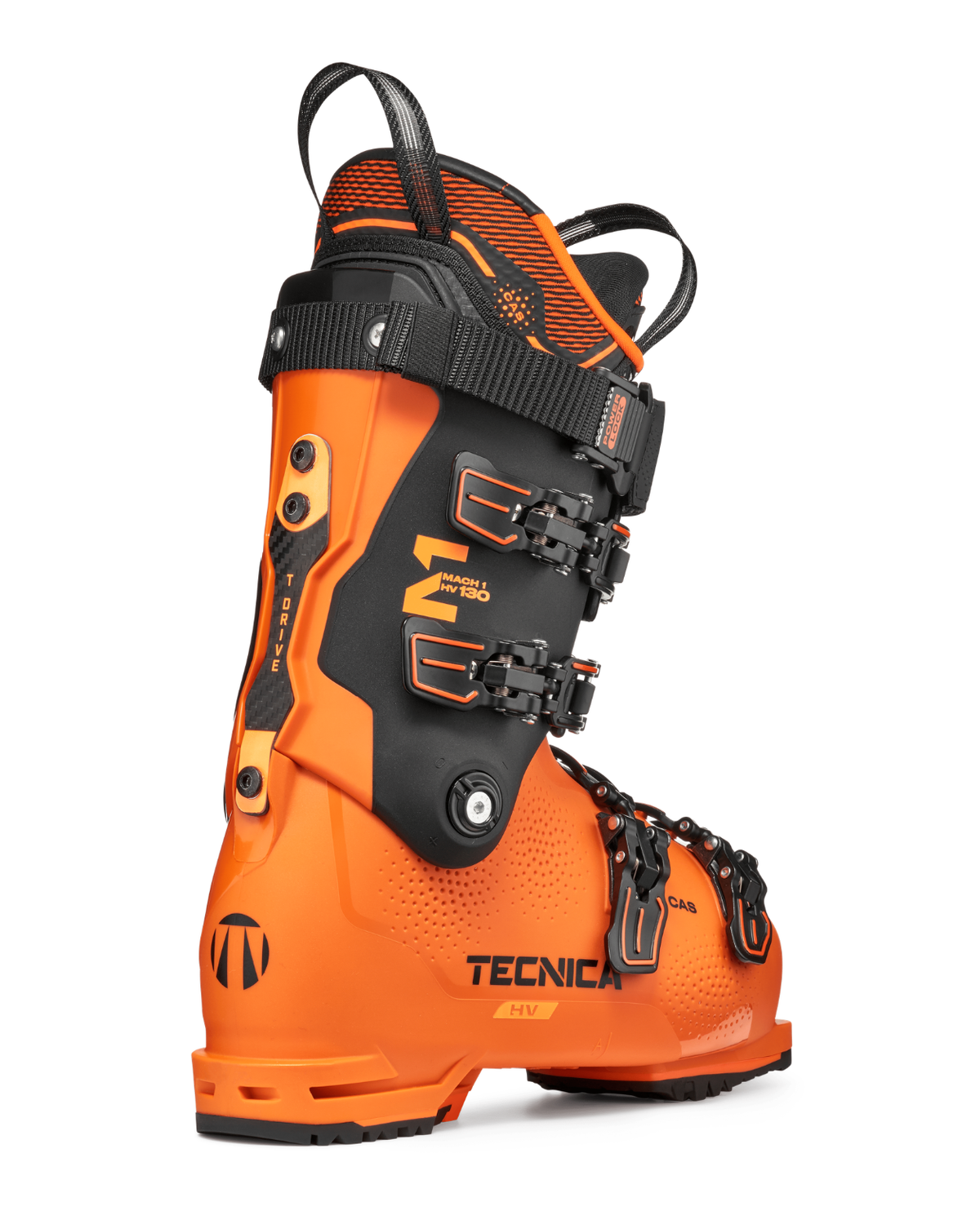 Tecnica Mach1 HV 130 TD - Orange alpinpjäxa från baksidan