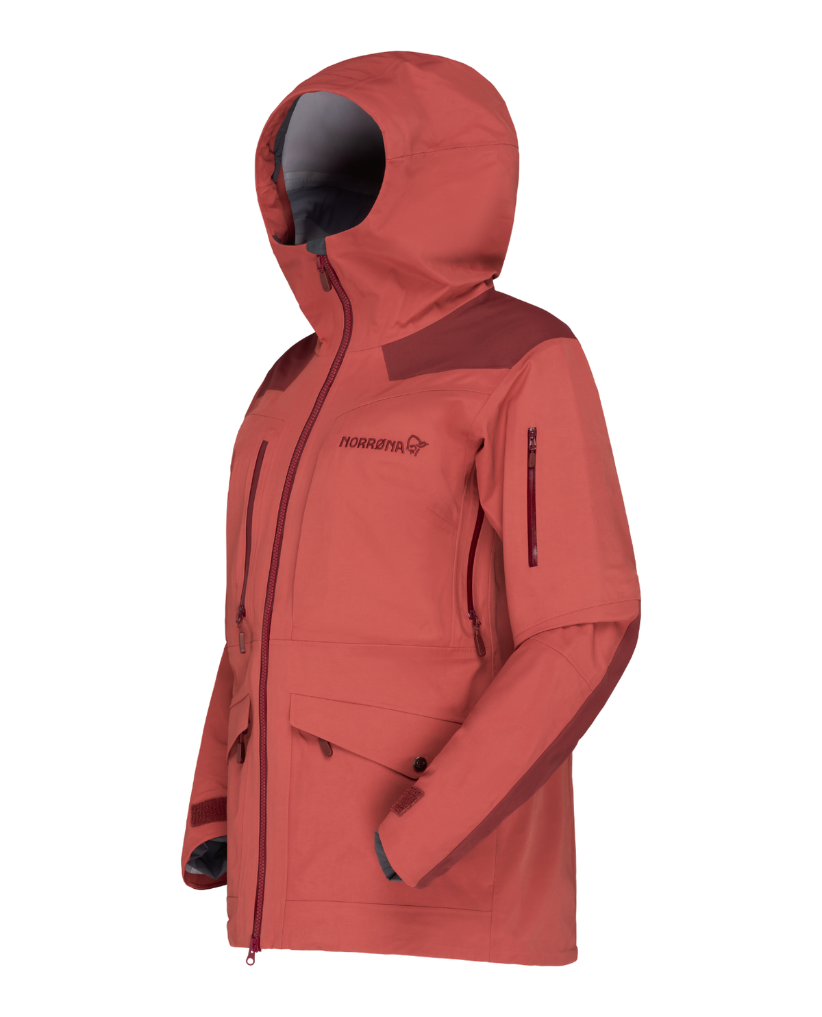 Norrøna Tamok dri3 Jacket Women - Cowhide/Port vinröd dam skidjacka