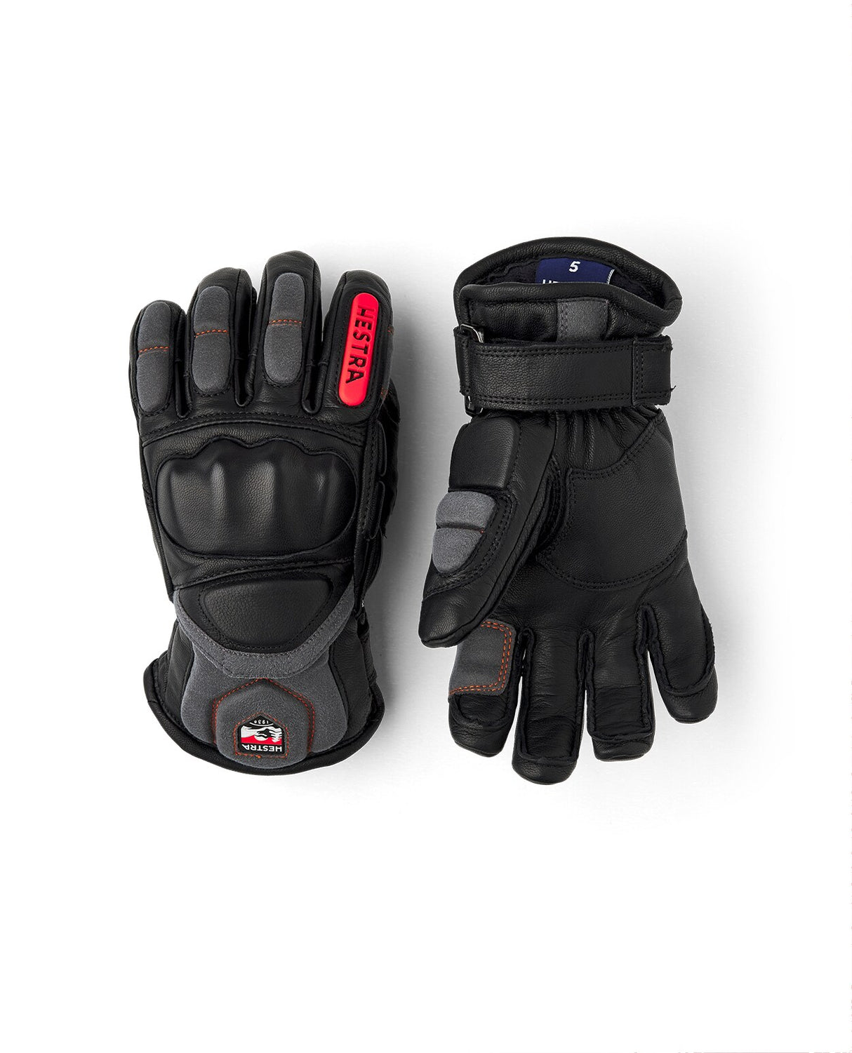 Hestra Junior Impact Racing 5 Finger - Black Flame Red - Alpingaraget