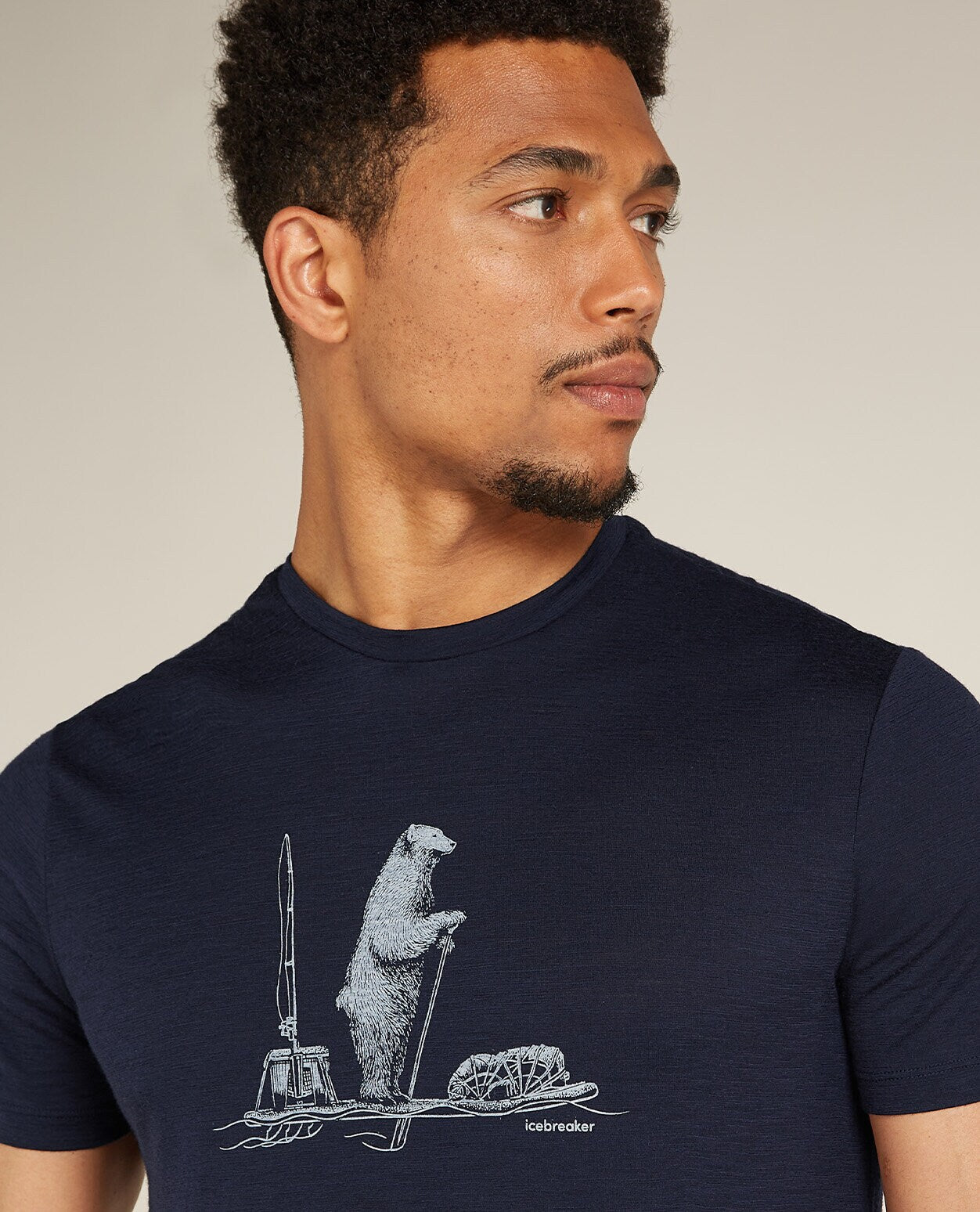 Icebreaker Men Merino 150 Tech Lite SS Tee Polar Paddle - Midnight Navy - Alpingaraget