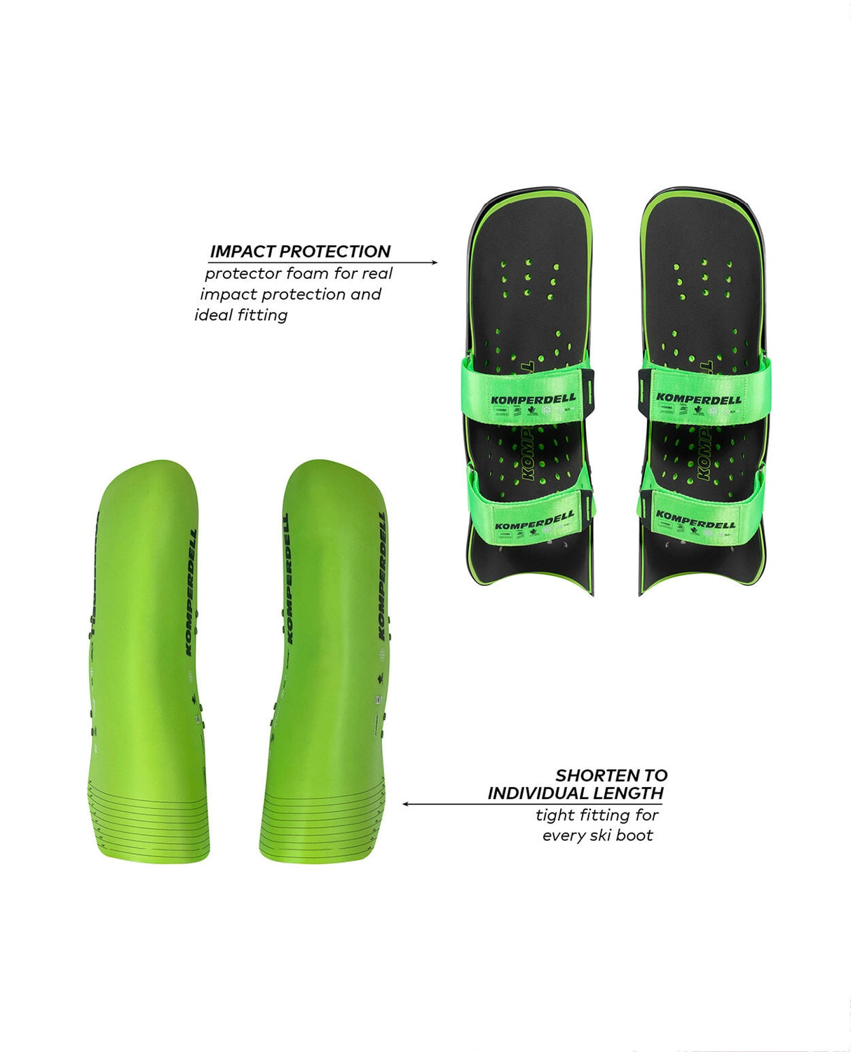 Komperdell Shinguard Kids World Cup - Black Lime - Alpingaraget