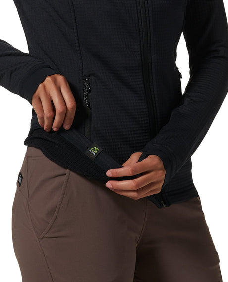 Mountain Hardwear W Polartec® Power Grid Full Zip Hoody - Black - Alpingaraget