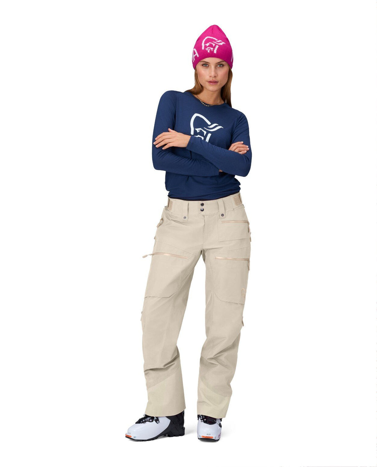Norröna Women Lofoten Gore - Tex Insulated Pants - Oatmeal - Skidbyxor - Alpingaraget
