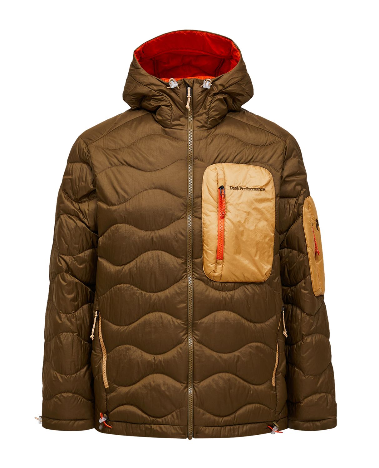 Peak Performance Men Helium Utility Down Hood - Meadow Moss / Sierra Sand Alpingaraget