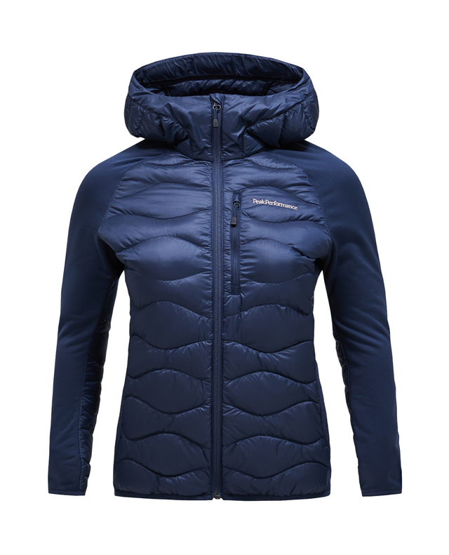 Peak Performance Women Helium Down Hybrid Hood - Blue Shadow  Alpingaraget