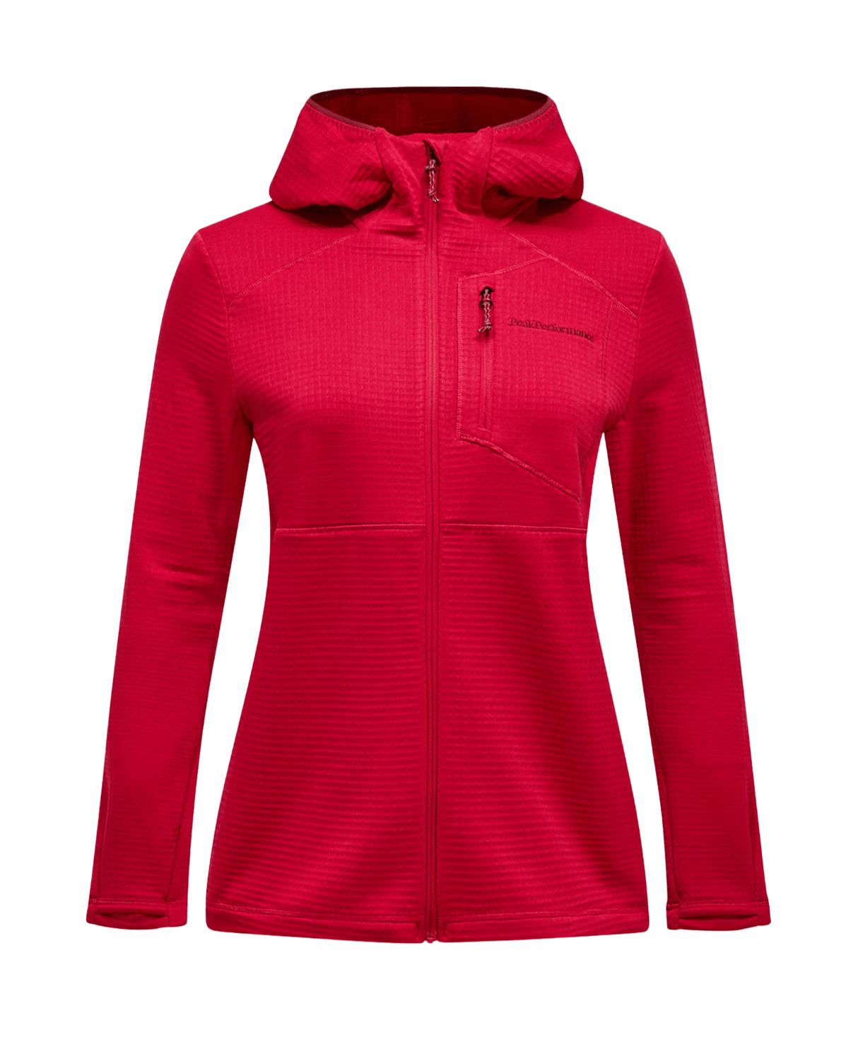 Peak Performance Women Trail Polartec Zip Hood - Tech Burgundy - Skidjackor - Alpingaraget