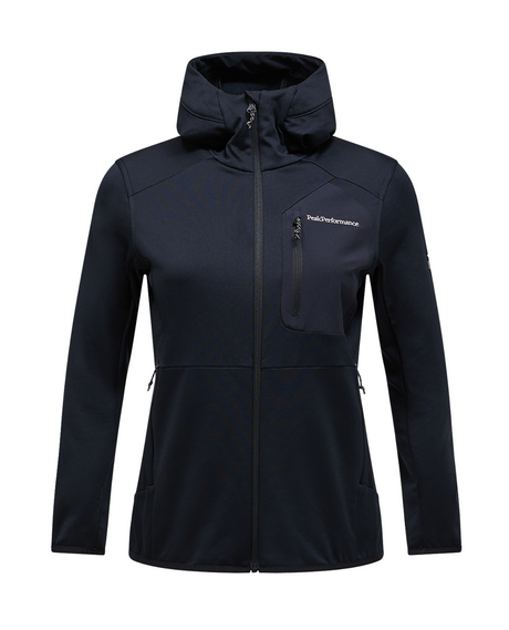 Peak Performance Women Utility Light Zip Hood - Black / Black  Alpingaraget
