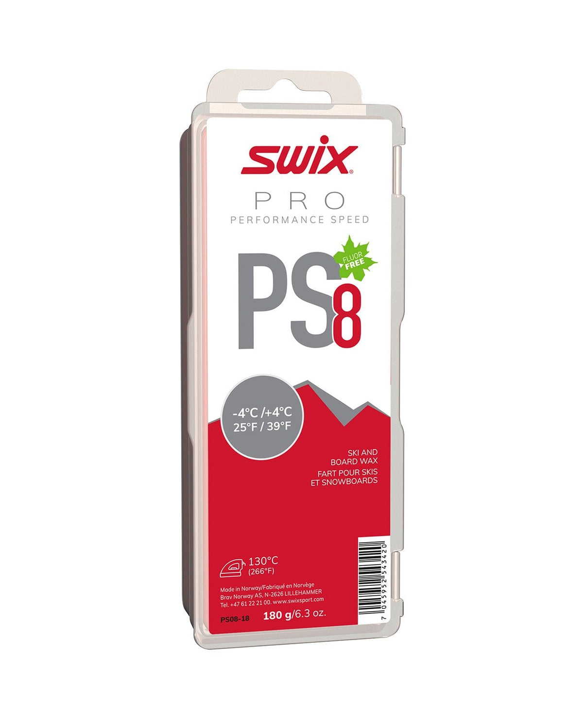Swix PS8 Red - 4°C/+4°C, 180g - Valla - Alpingaraget