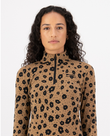 Mons Royale Womens Cascade Merino Base Layer 1/4 Zip Long Sleeve - Aoraki Lily Toffee - Alpingaraget