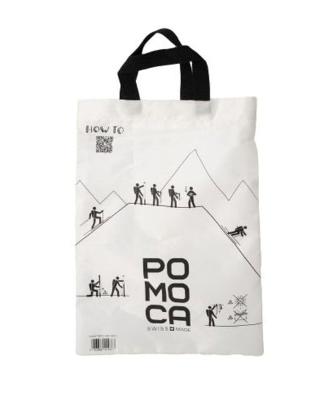 Pomoca Skins Bag V2 - Vit skidfodral med svarta bärhandtag och tryck