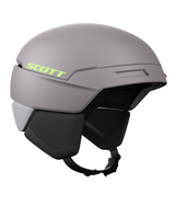 Scott Helmet Flow Mips skidhjälm i Evening Grey/Glow Green, med justerbar passform och tillgänglig i storlek S-L - Alpingaraget