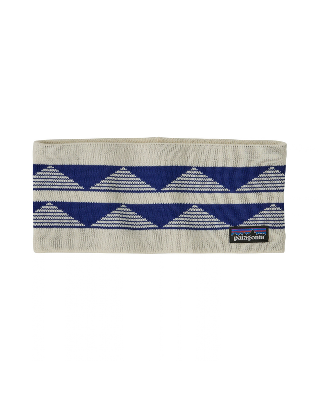 Patagonia Powder Town Headband - Hut Tripper Stripe: Birch White - Vit pannband