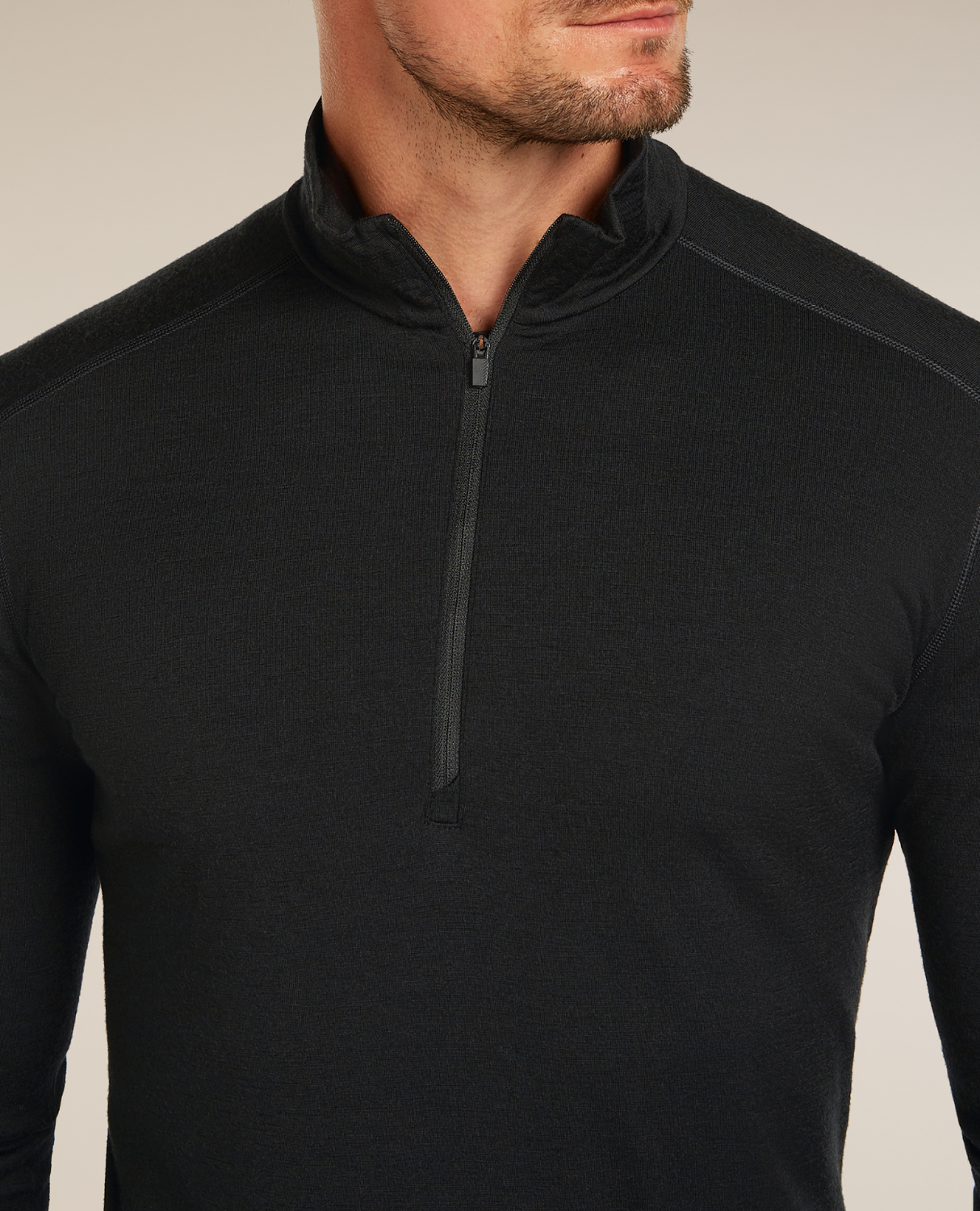 Icebreaker Men 200 Oasis Long Sleeve Half Zip - Black - Alpingaraget